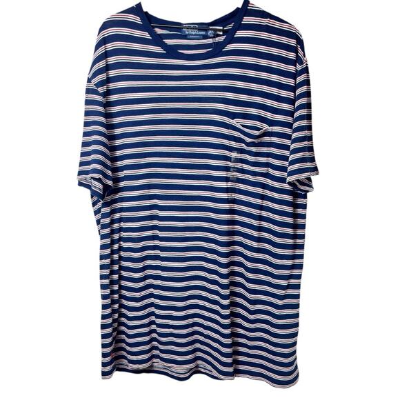 POLO BY RALPH LAUREN CLASSIC FIT MEN SIZE XL BLUE RED WHITE STRIPED SHIRT NEW - Picture 1 of 6
